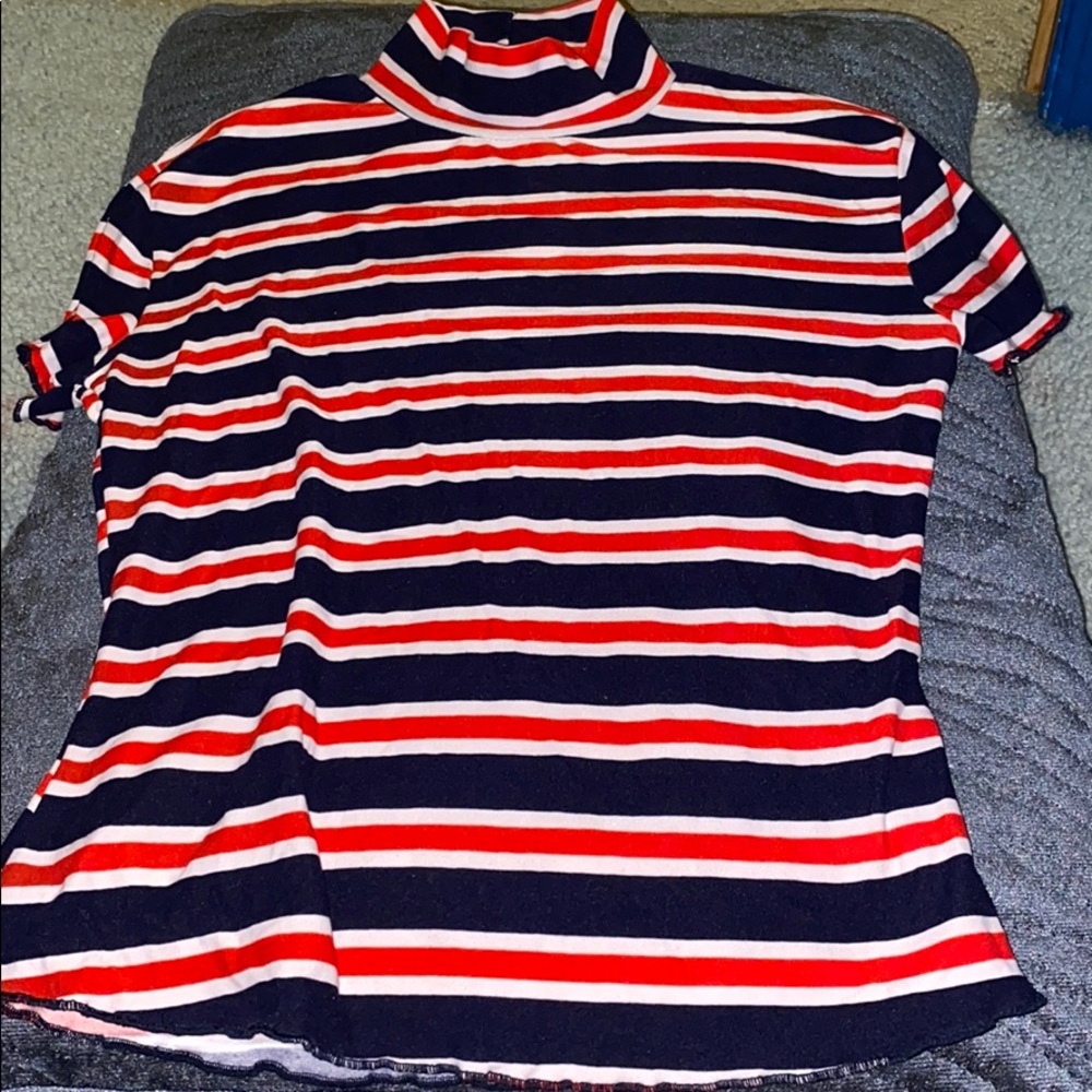 Red, white and blue striped top